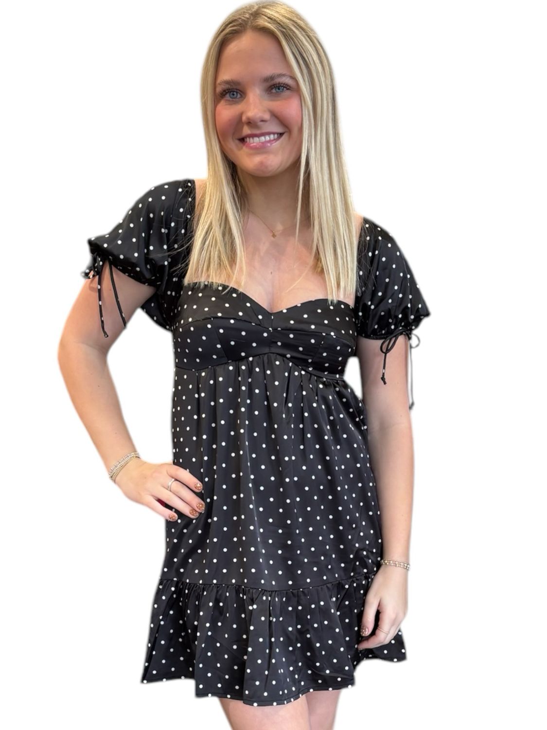 Baby Dots Dress-Blk