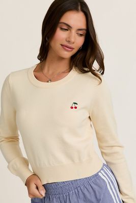 Cherry Sweater-Cream