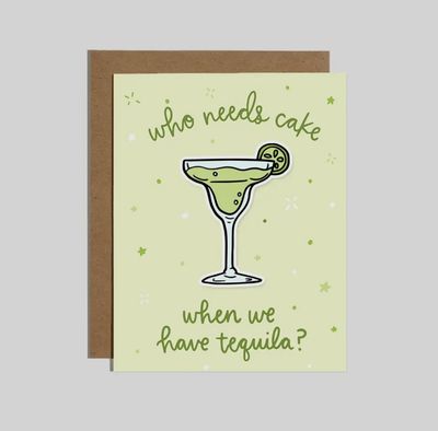Cake Tequila Sticker Card