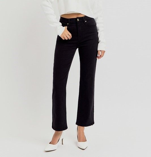 Black Tummy Control Straight Leg