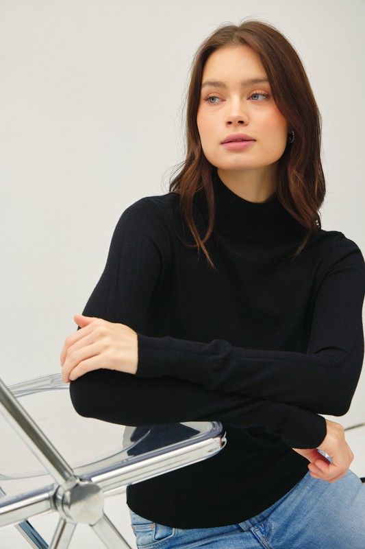 Mandi Mock Neck-Blk