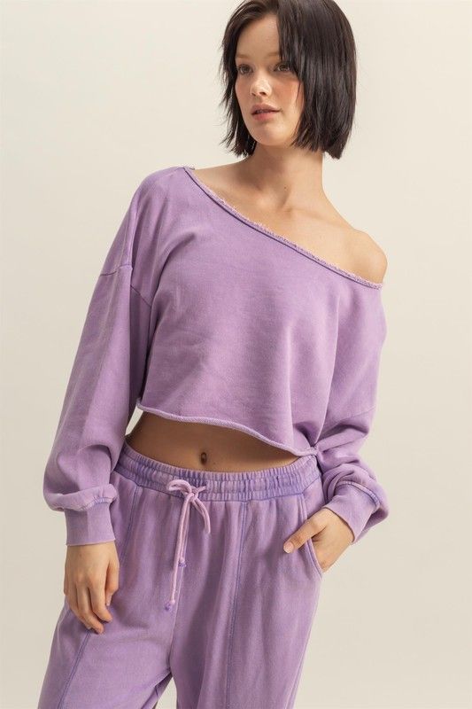 Leah Off Shoulder-Purple