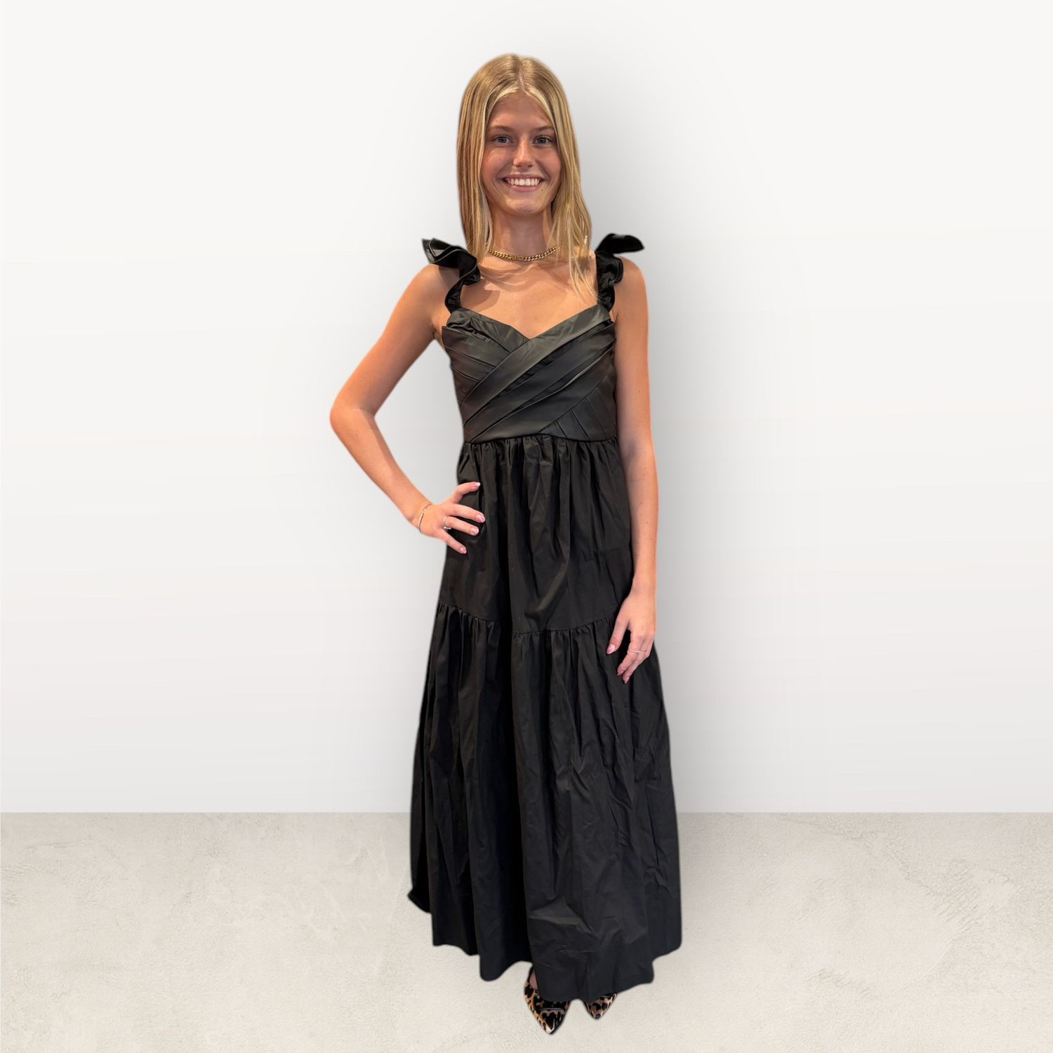 Leather Top Maxi Dress