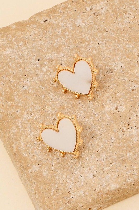 Studded Heart Studs
