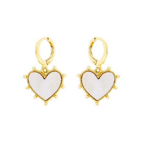 Studded Heart Hoops