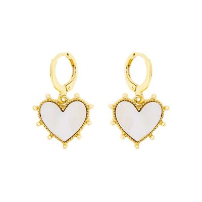 Studded Heart Hoops