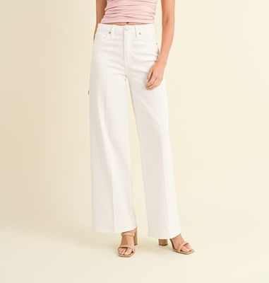 Clean White Wide Leg Jean