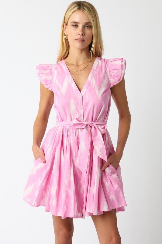 Baby Pink Ikat Dress