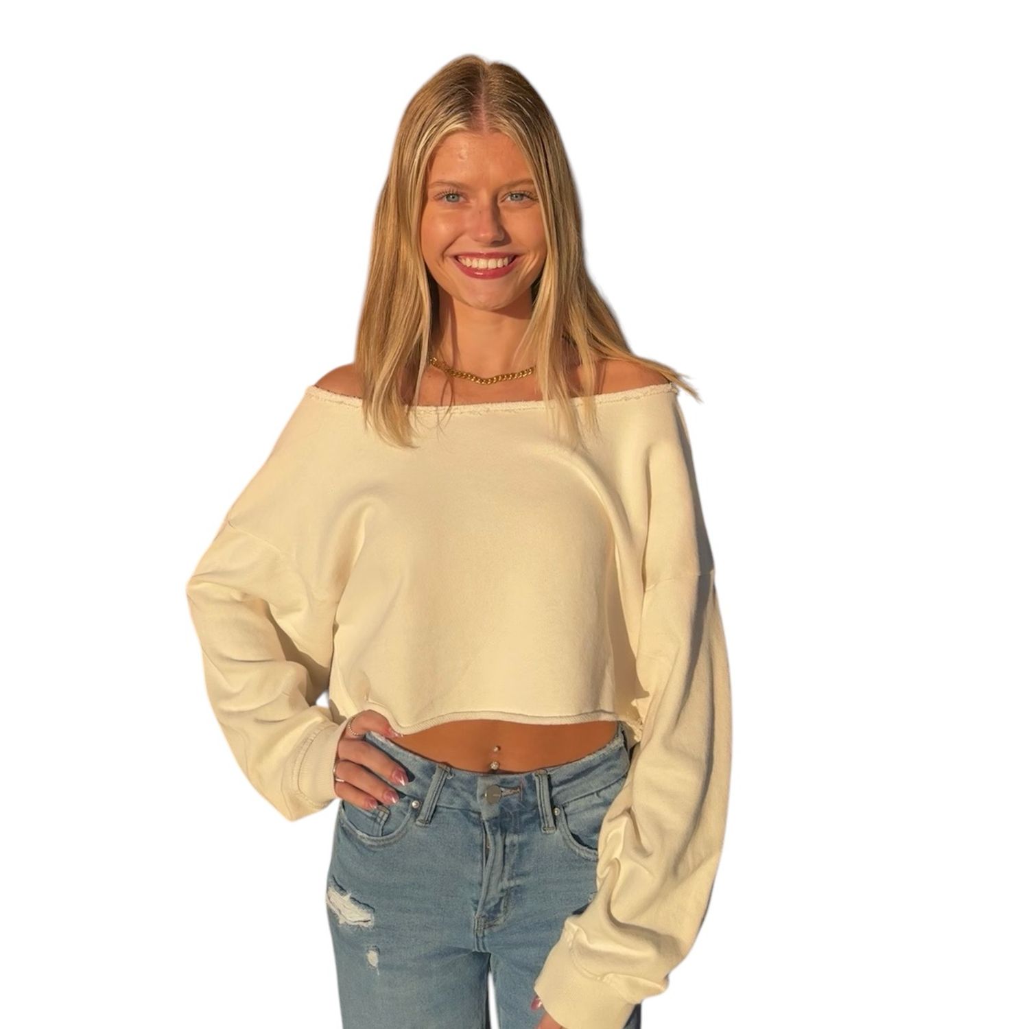 Leah Off Shoulder-cream