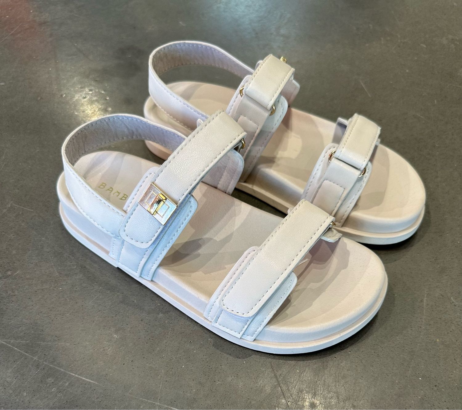 Double Strap Sandal-Bone
