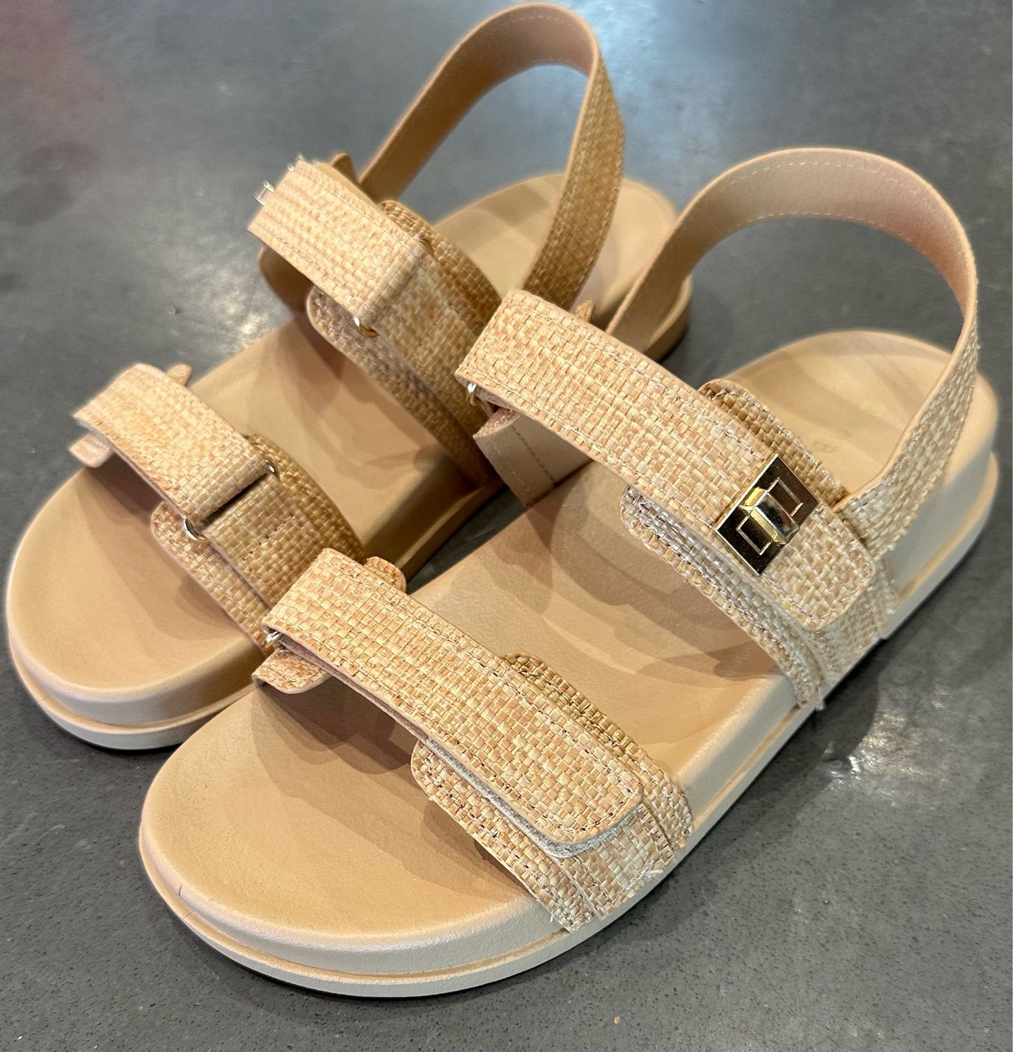 Double Strap Sandal-Nat
