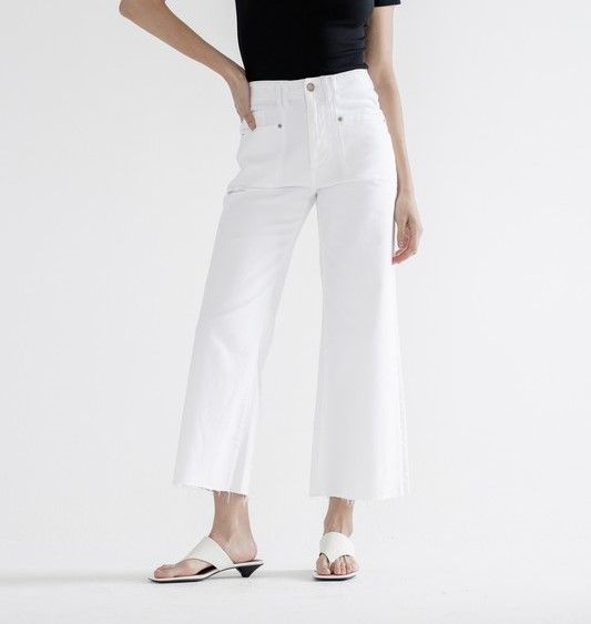 White Hi Rise Wide Leg
