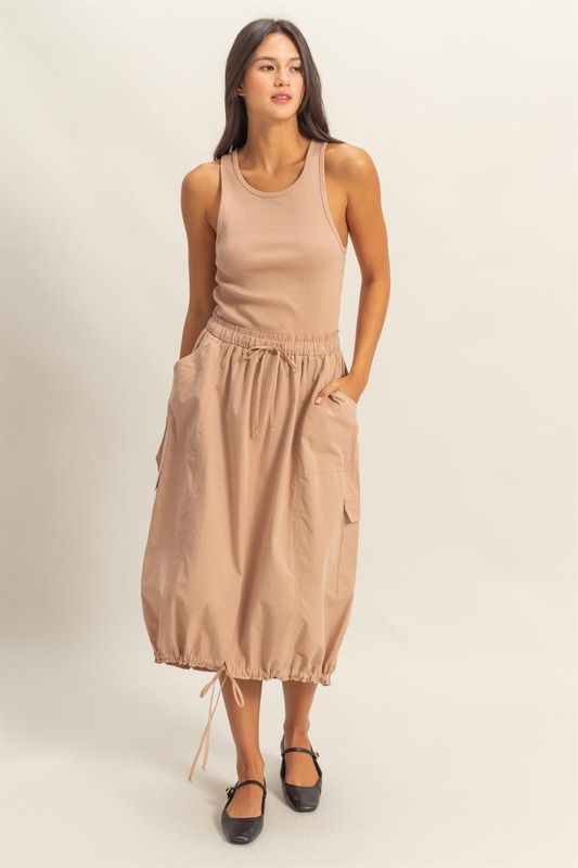 Kelsey Midi Dress-Tan