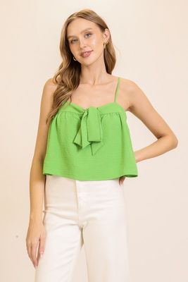 Tally Tie Crop Top-Green