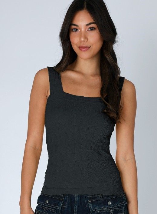 Lace Square Neck-Blk