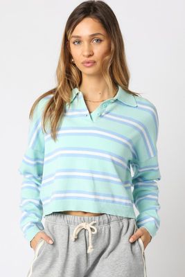 Mint Stripe Rugby Sweater