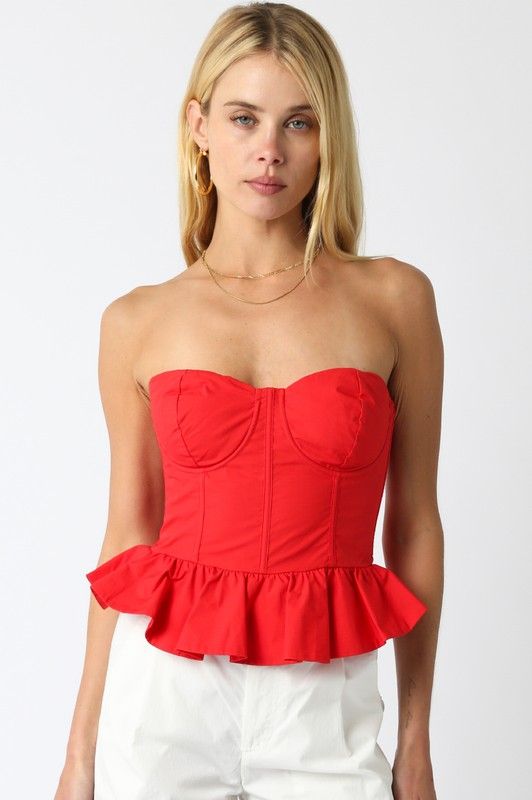 Haddie Corset Top-Red