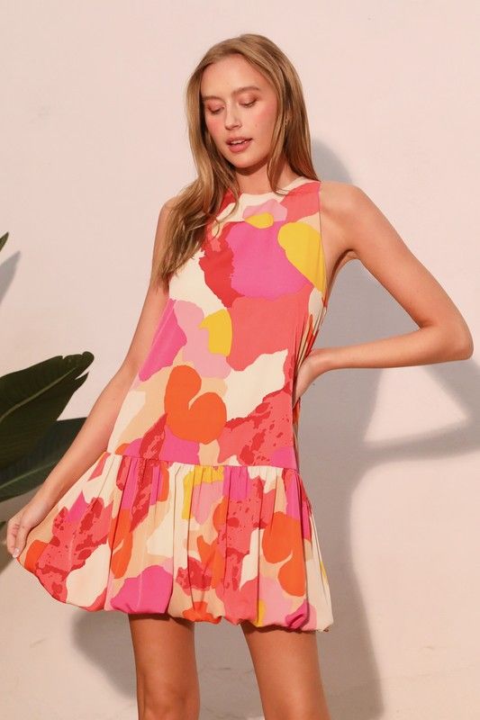 Koi Flower Bubble Dress