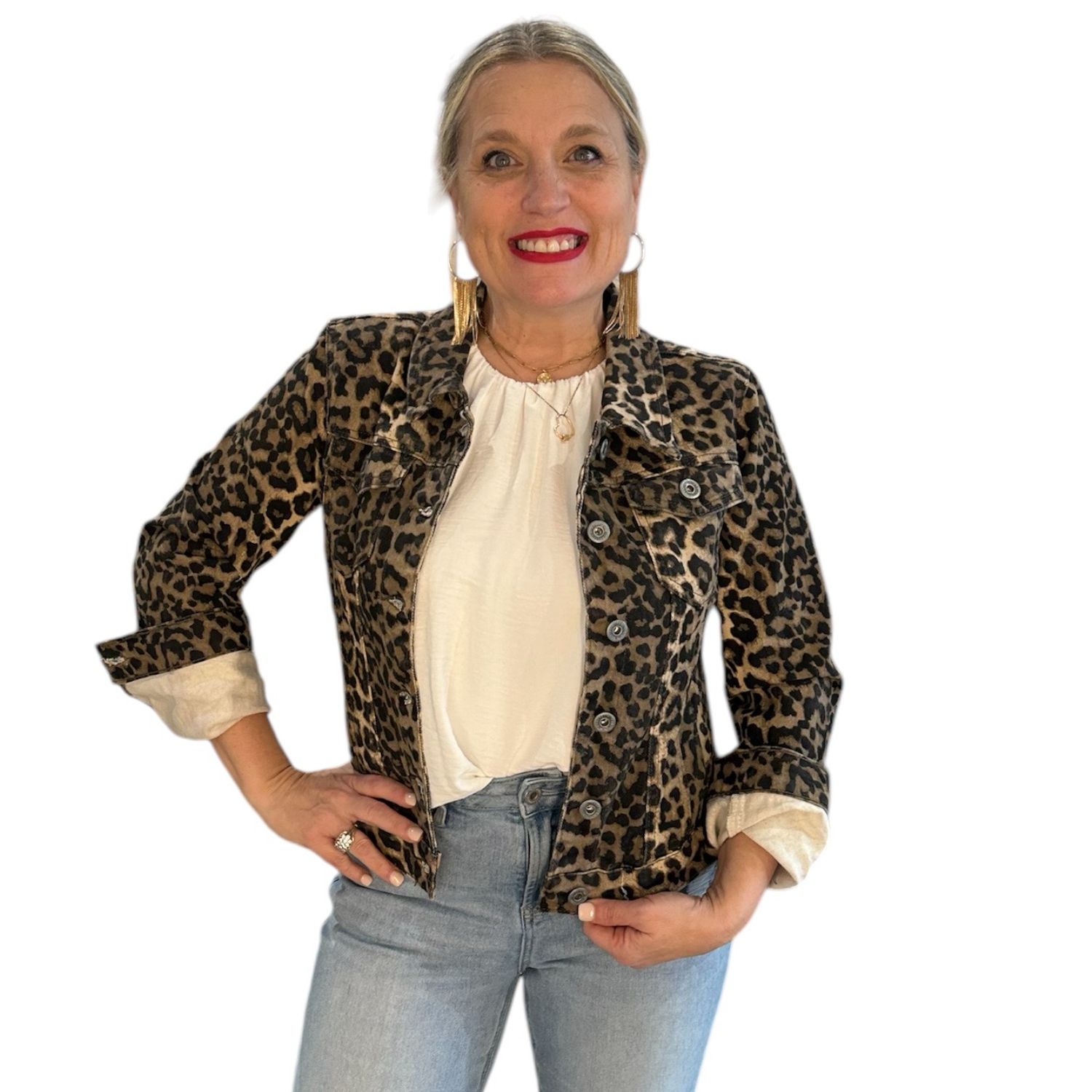 Cheetah Jean Jacket