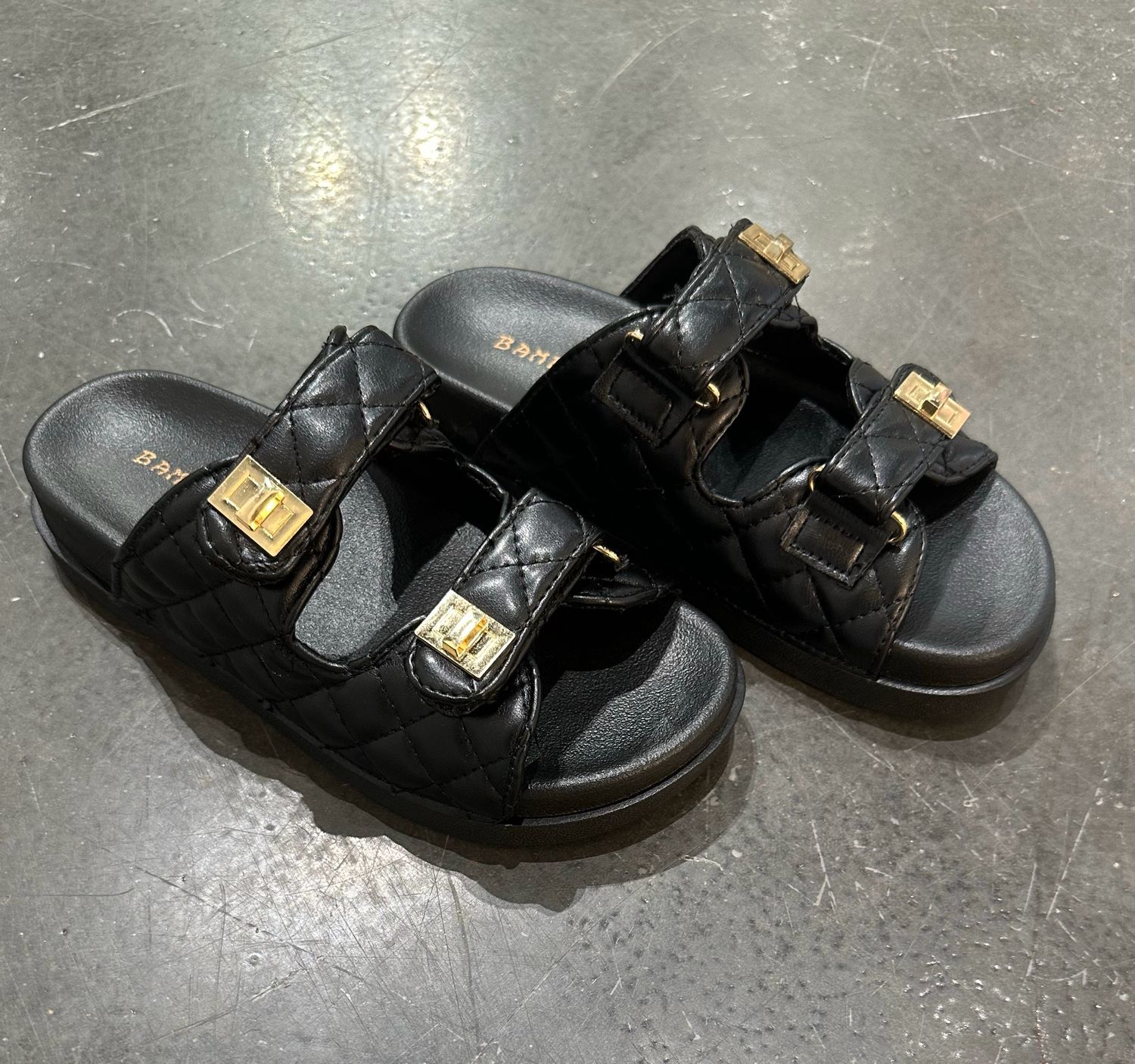 Quilted Slide-Blk