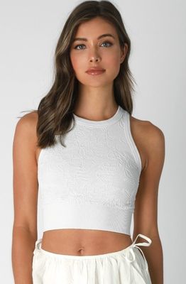Lace Hi Neck Tank-Wht