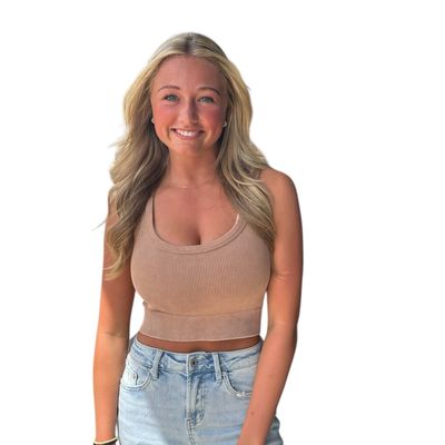 Jenni Crop Tank-Tan