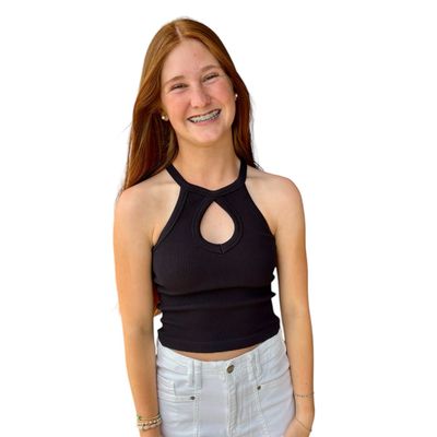 Kay Keyhole Tank-Blk