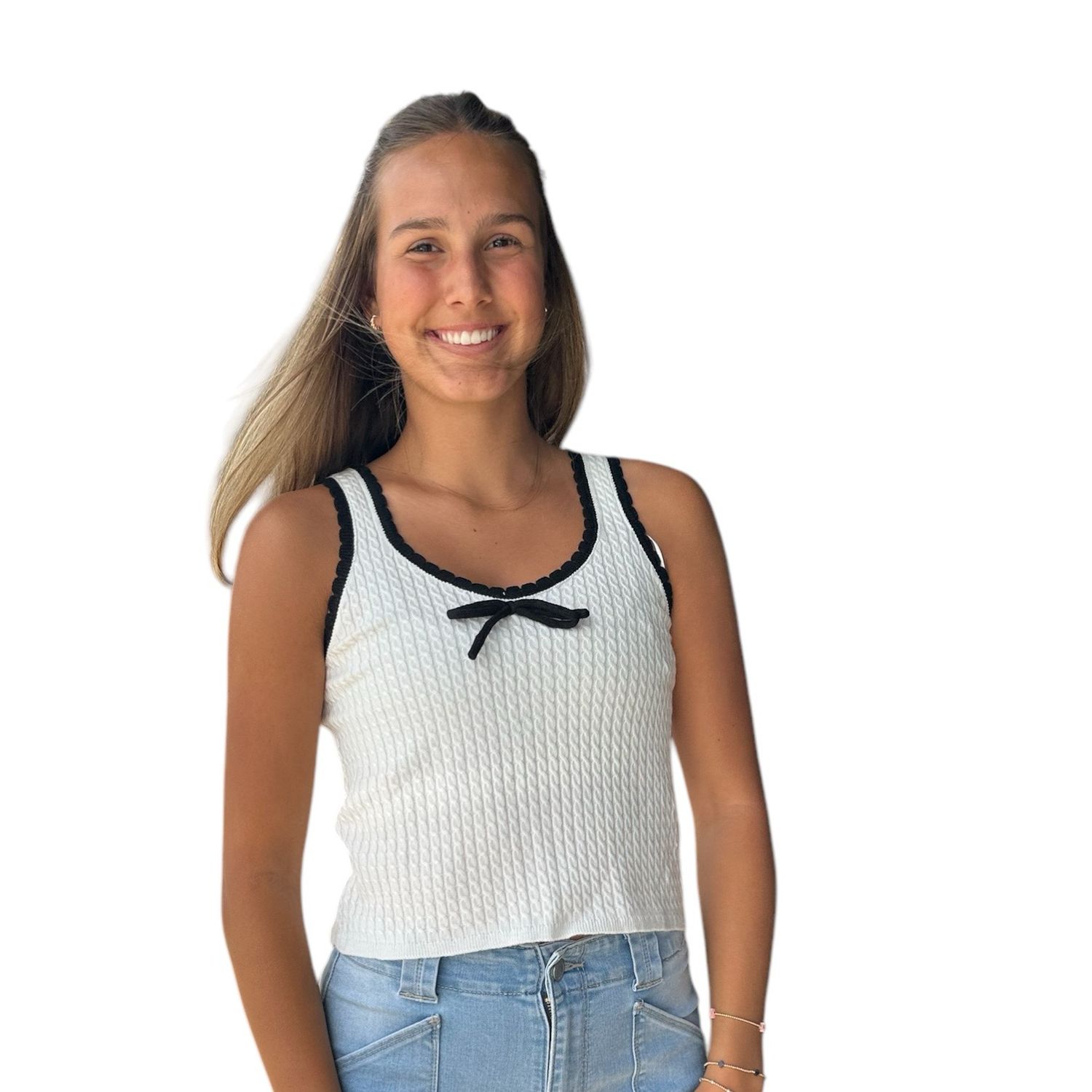 Milly Bow Tank-Blk