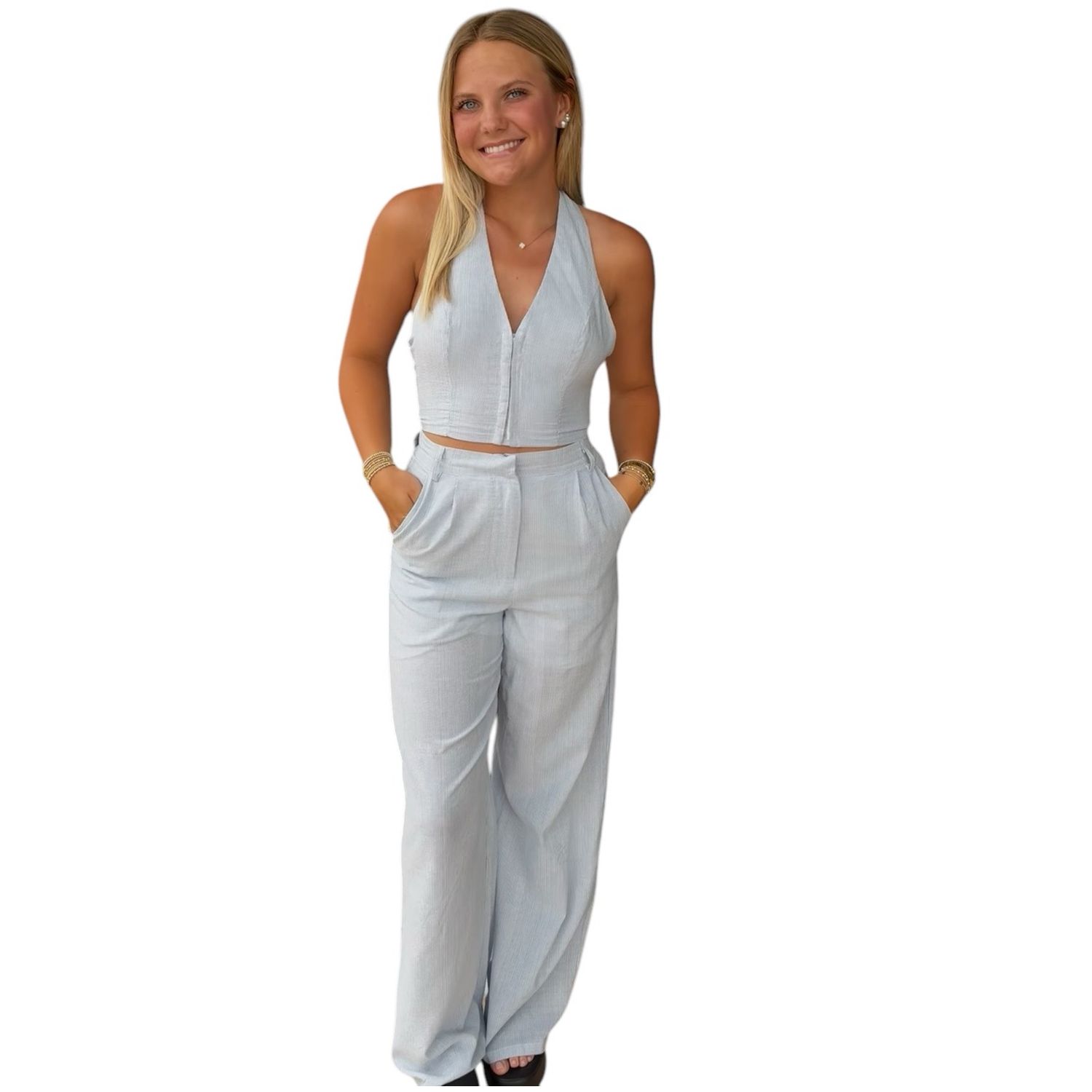 Chambray Vest Set