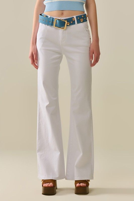 All White Softy Flares