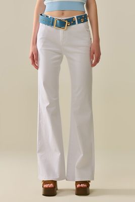 All White Softy Flares