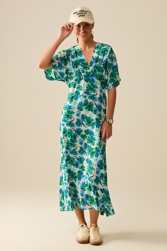 Green Floral Maxi Dress