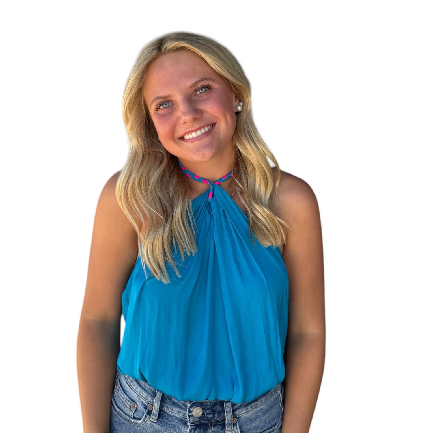 Braided Halter-Blue