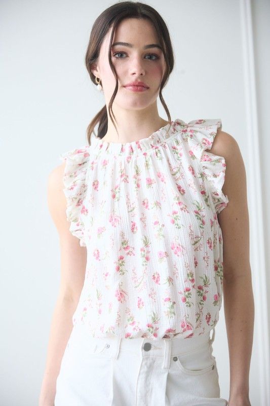 Nadia Floral Top-Pink