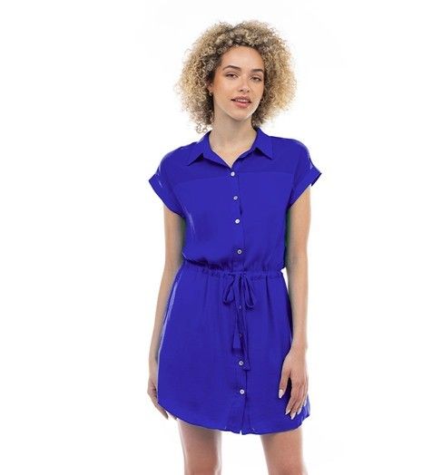 Betsy Shirt Dress-Royal