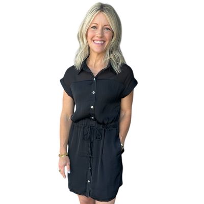 Betsy Shirt Dress-Blk