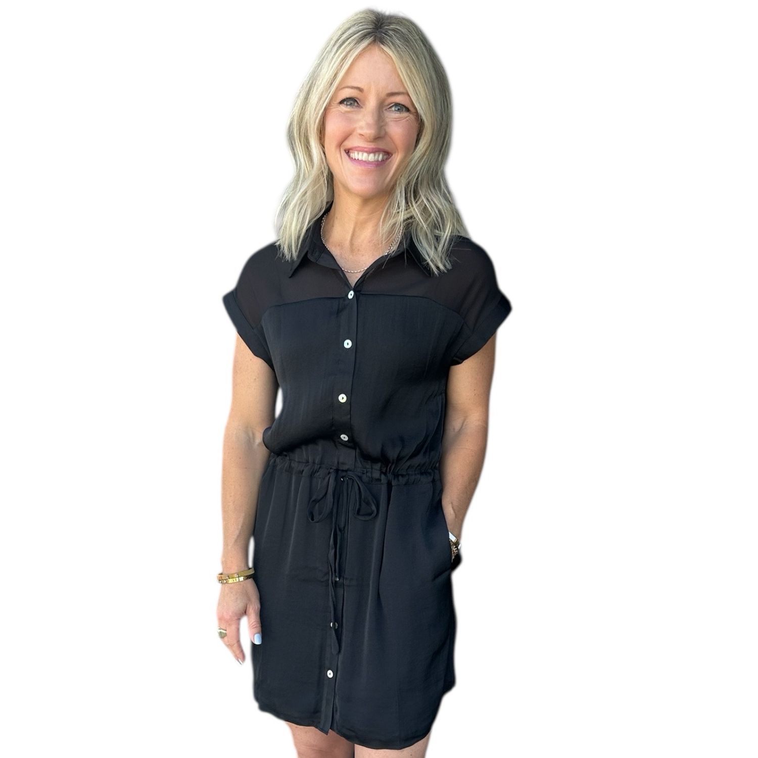 Betsy Shirt Dress-Blk