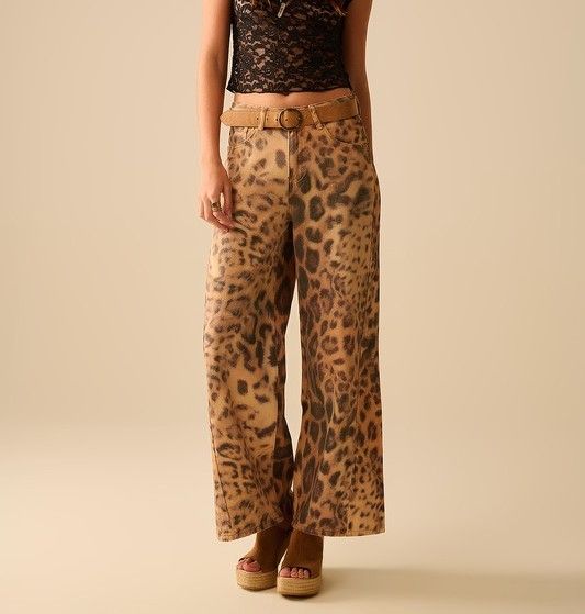 Wide Leg Leopard Pants