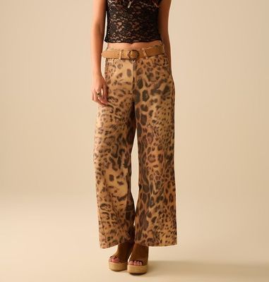 Wide Leg Leopard Pants