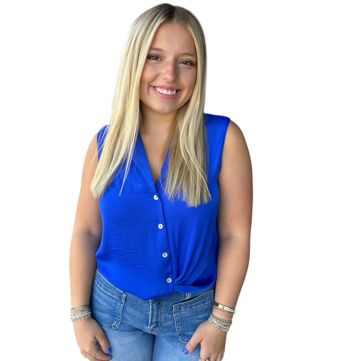 Emily Knotted Top-Royal