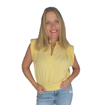Channing Banded Bottom Top-Yellow