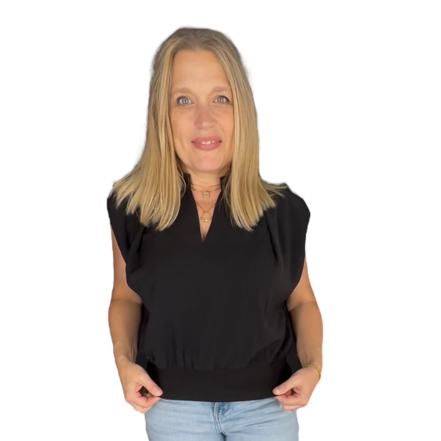 Channing Banded Bottom Top-Blk