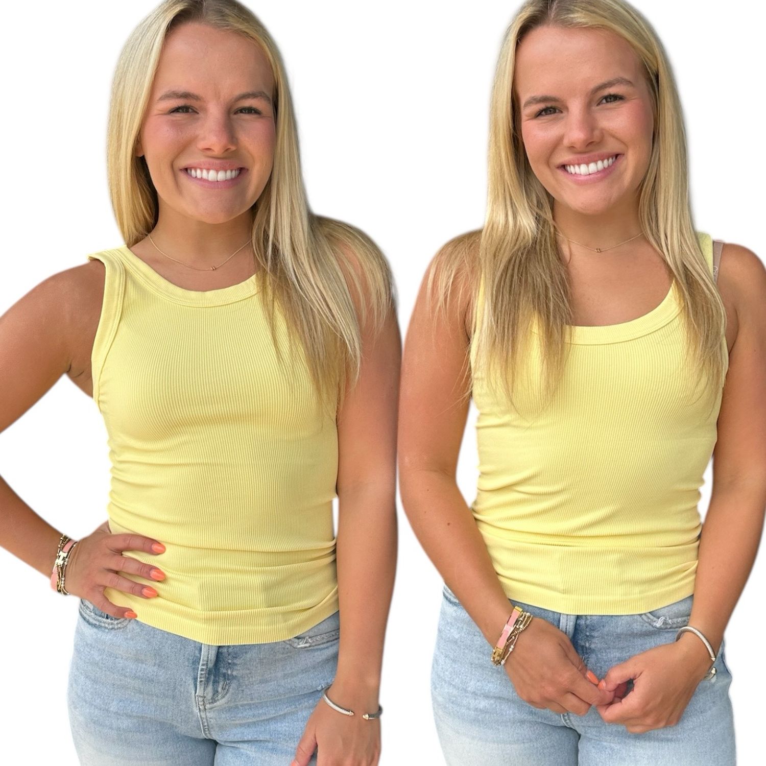 Two Way Long Tank-Yellow