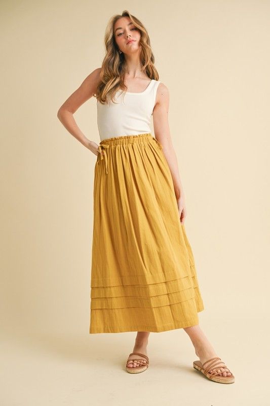 Mustard Checkered Tiered Maxi Dress main image 0