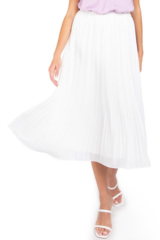 Pleats Please Midi Skirt-White