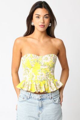 Alya Lemon Floral Top