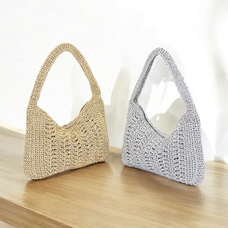 Braided Metallic Hobo Bag