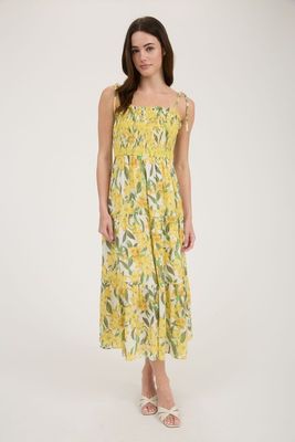 Karen Floral Maxi Dress-Yellow