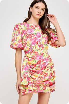 Kamber Floral Dress-Pink