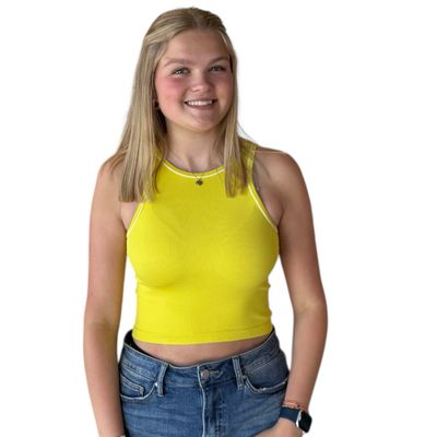 Piper Hi Neck Tank-Yellow